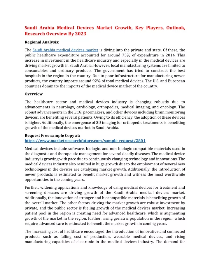 saudi arabia medical devices market growth