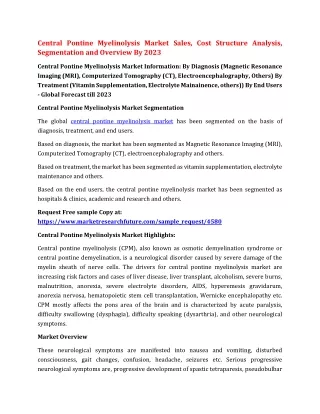 central pontine myelinolysis market sales cost