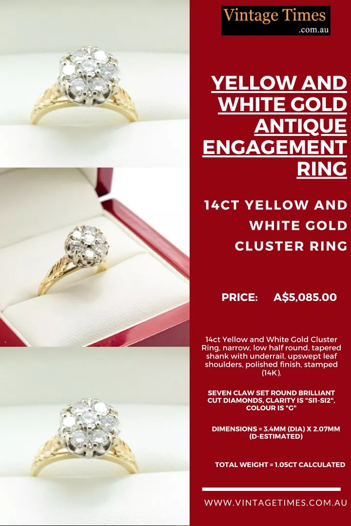 yellow and white gold antique engagement