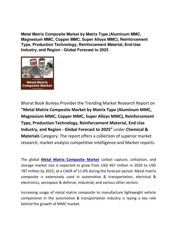metal matrix composite market by matrix type