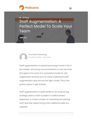 Staff Augmentation: A Perfect Model To Scale Your Team
