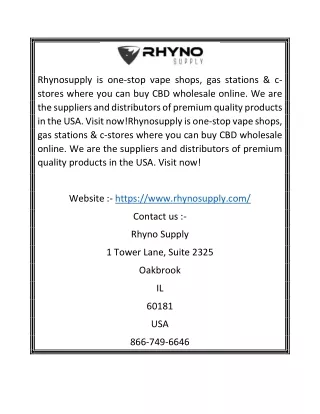 CBD wholesale Distributor online in USA | Rhynosupply.com