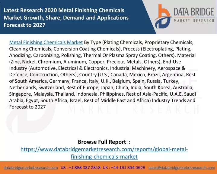 latest research 2020 metal finishing chemicals