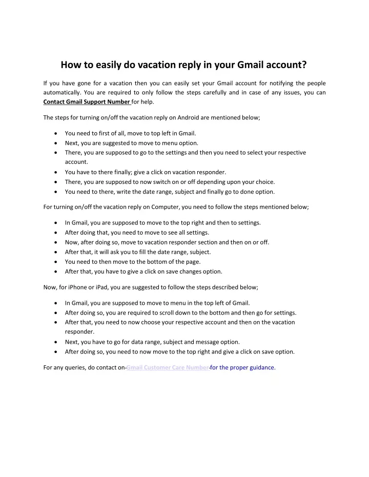 how to easily do vacation reply in your gmail