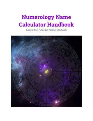 Numerology Name Calculator Handbook