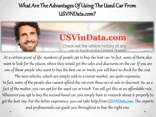 What Are The Advantages Of Using The Used Car From Usvindata.com?