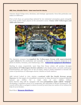 abb fanuc schneider electric latest news from