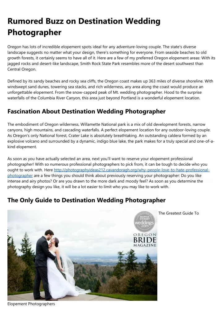 rumored buzz on destination wedding photographer