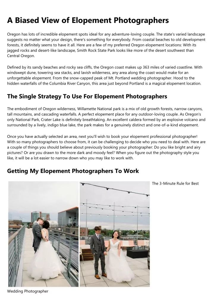 a biased view of elopement photographers