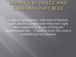 Inspired By Dolce and Gabbana Light Blue