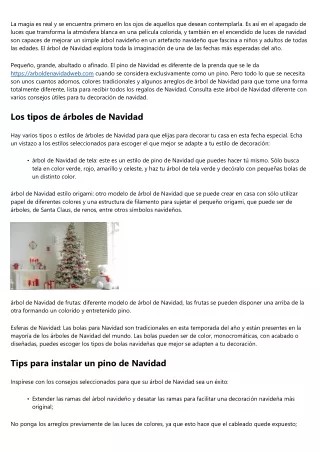 Época de decoración y estilos de pino para navidad