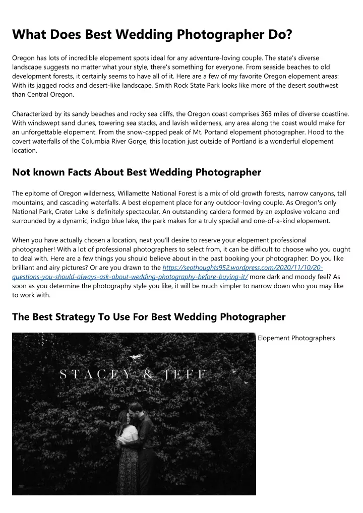 what does best wedding photographer do