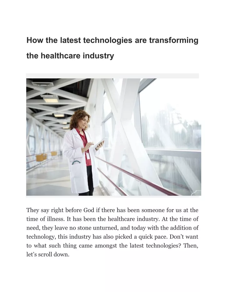 how the latest technologies are transforming