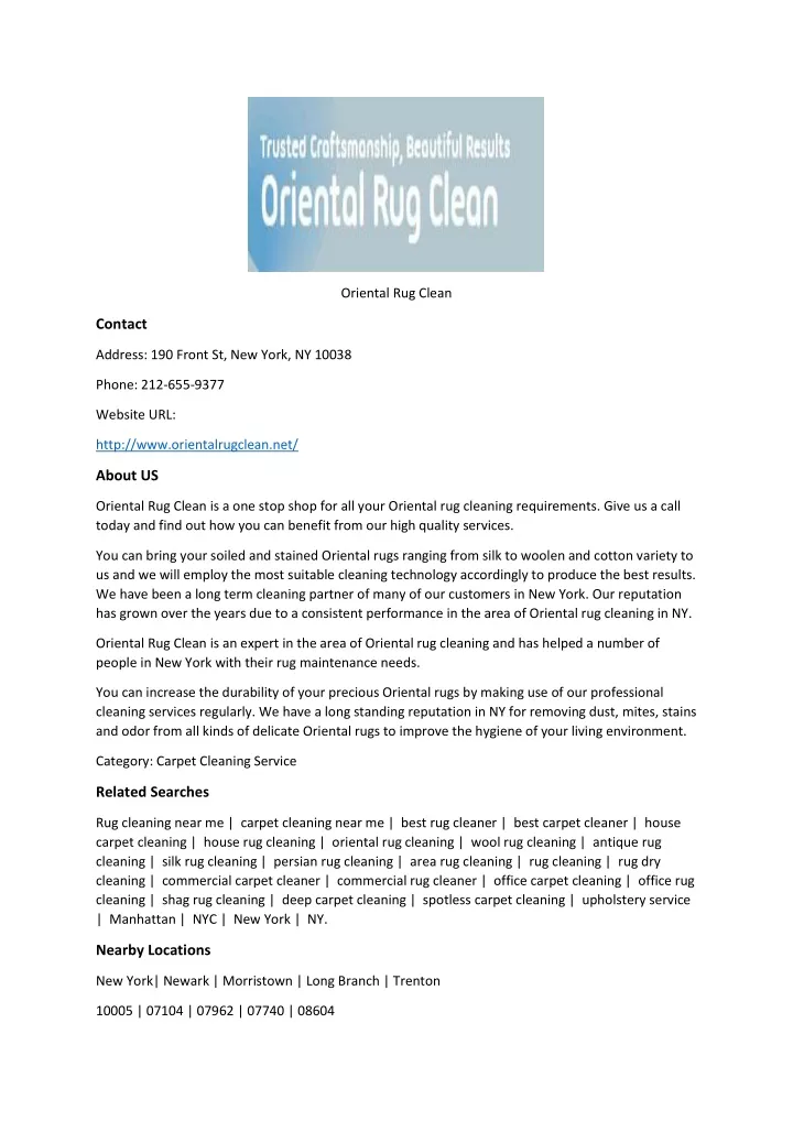 oriental rug clean