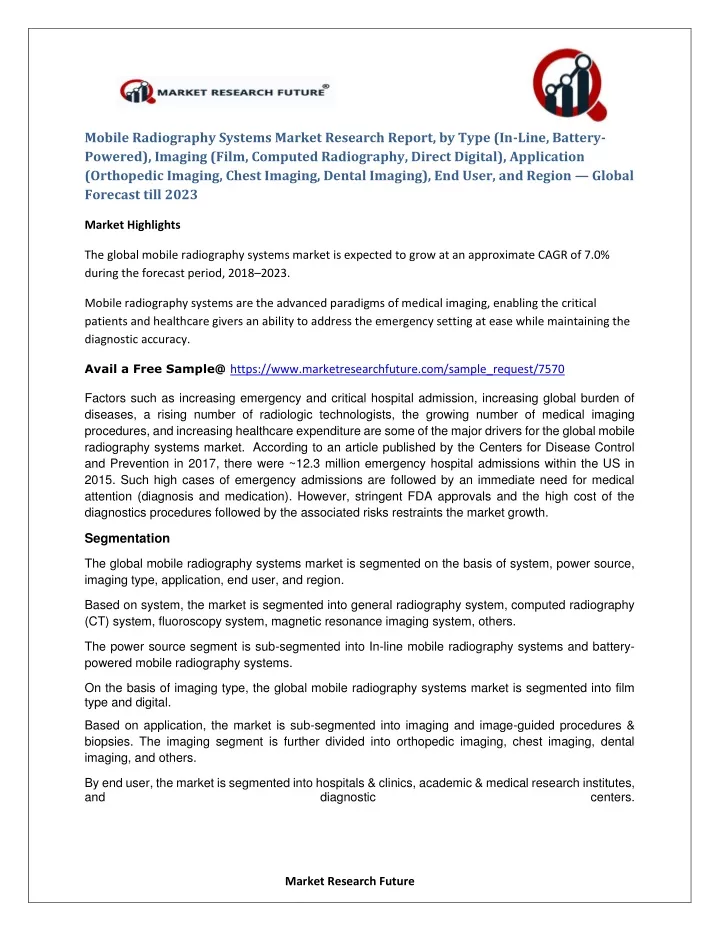 mobile radiography systems market research report