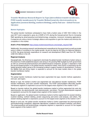 transfer membrane research report by type