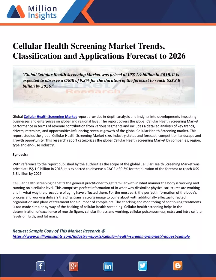 cellular health screening market trends
