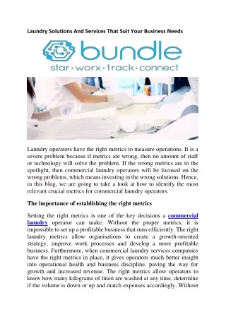 laundry solutions and services that suit your