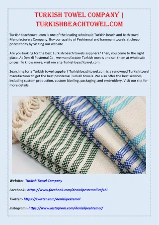 Turkish Towel Company | Turkishbeachtowel.com