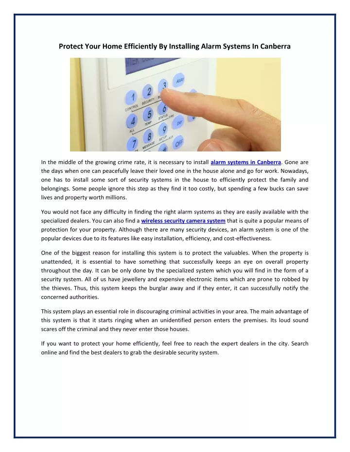protect your home efficiently by installing alarm