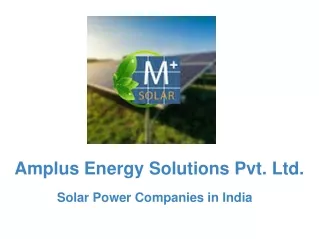 Best Solar Power Company in India - Amplus Solar