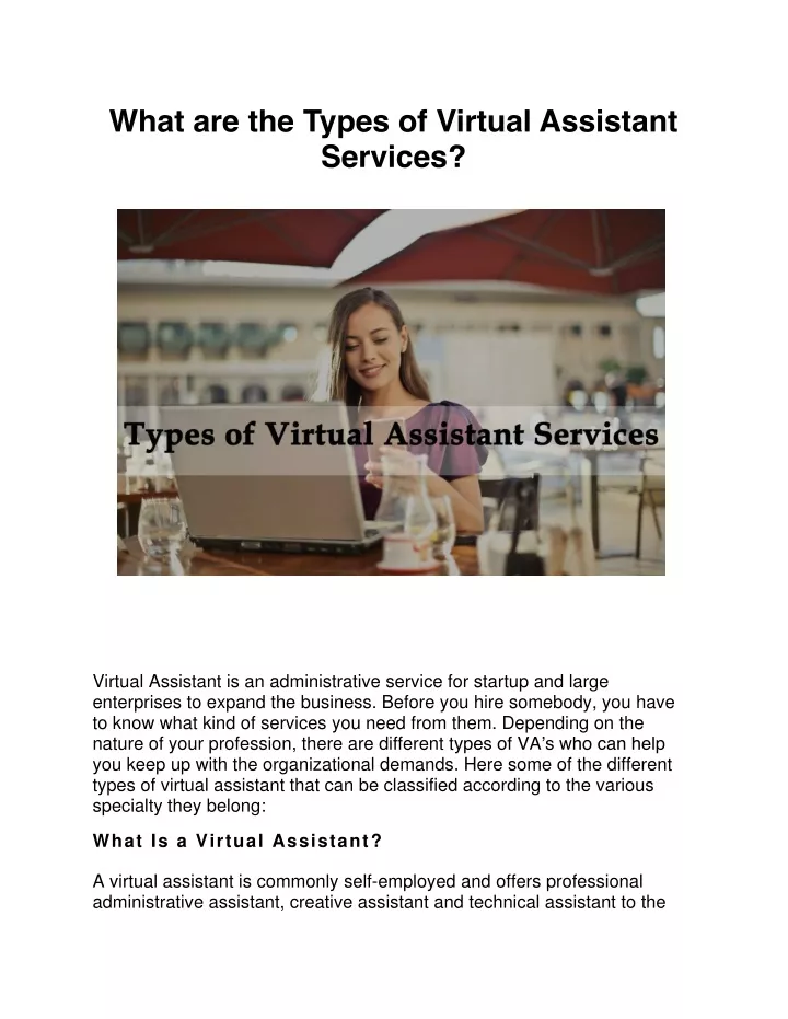 what are the types of virtual assistant services