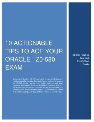10 actionable tips to ace your oracle 1z0 580 exam