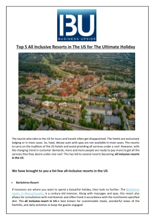 top 5 all inclusive resorts