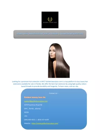 Luxury Hair Extensions for Sale in Florida | Goldenluxurylace.com