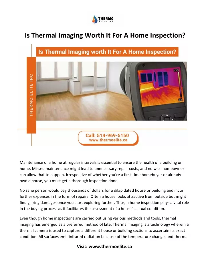 is thermal imaging worth it for a home inspection