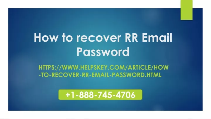 how to recover rr email password
