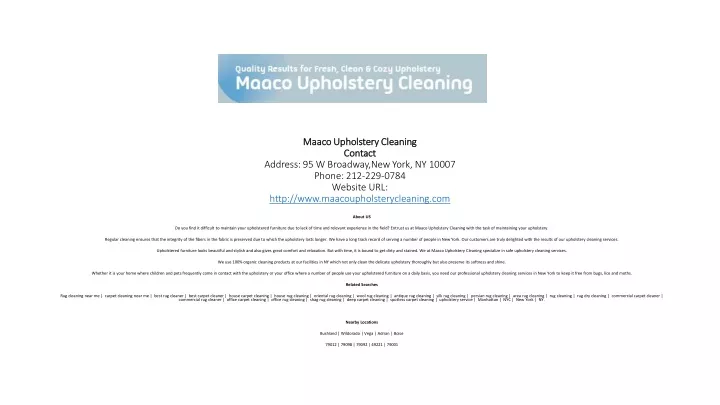 maaco upholstery cleaning contact address