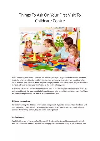 How To Choose Best Childcare For Your Toddler
