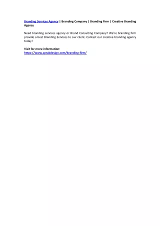 branding services agency branding company