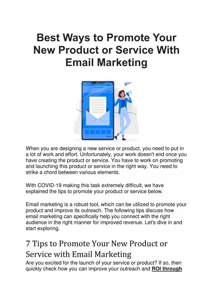 best ways to promote your new product or service