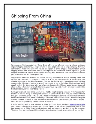 Safe Shipping Service in China