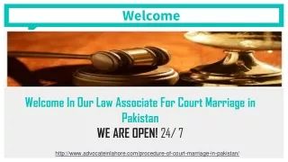 Get Know Legal Method For Court Marriage Procedure in Pakistan