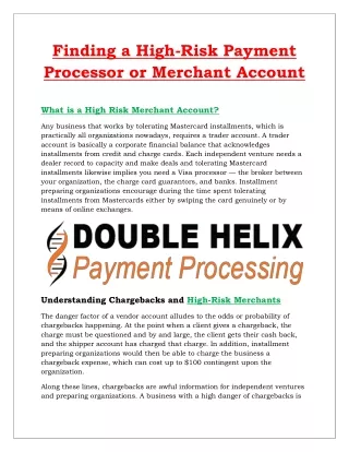 What is a High Risk Merchant Account