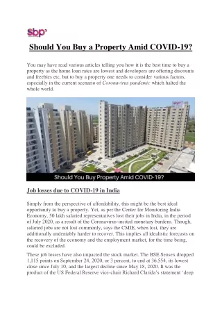 should you buy a property amid covid 19