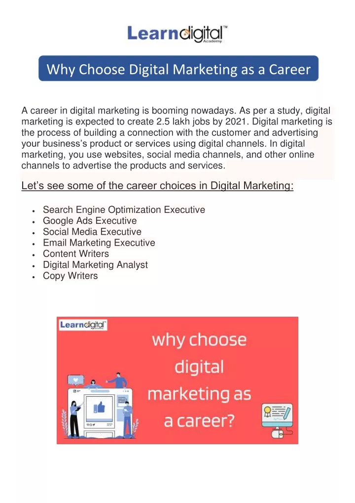 why choose digital marketing as a career