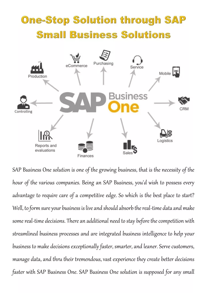 sap business one solution is one of the growing