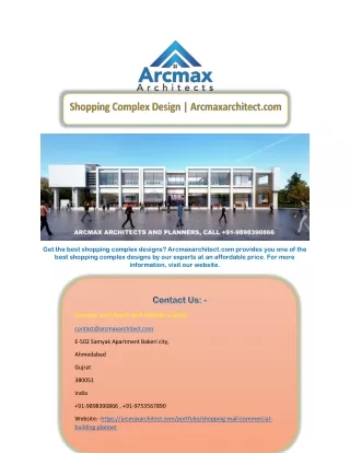 Shopping Complex Design | Arcmaxarchitect.com
