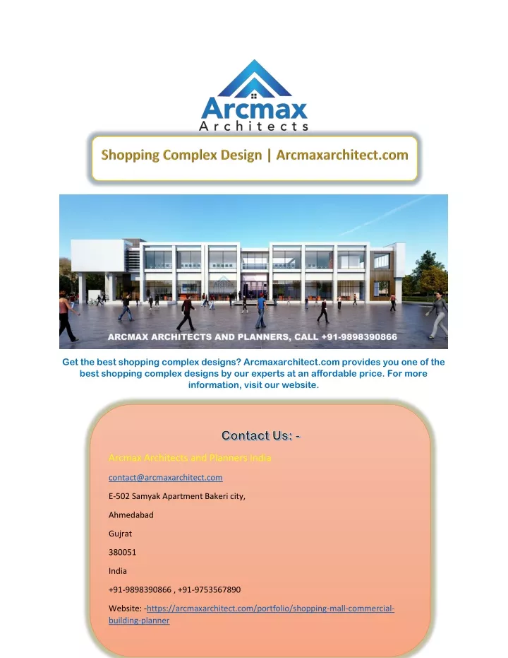 get the best shopping complex designs