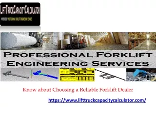 Know about Choosing a Reliable Forklift Dealer