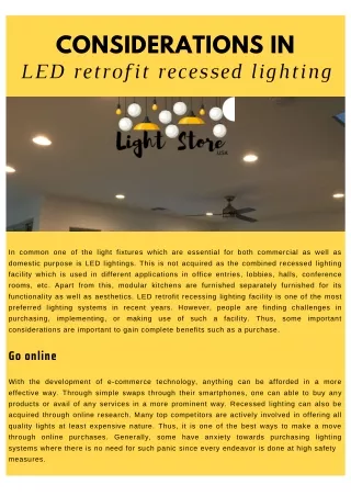 Considerations in LED Retrofit Recessed Lighting