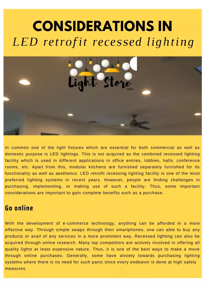 considerations in led retrofit recessed lighting