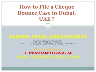 How to File a Cheque Bounce Case in Dubai, UAE ?