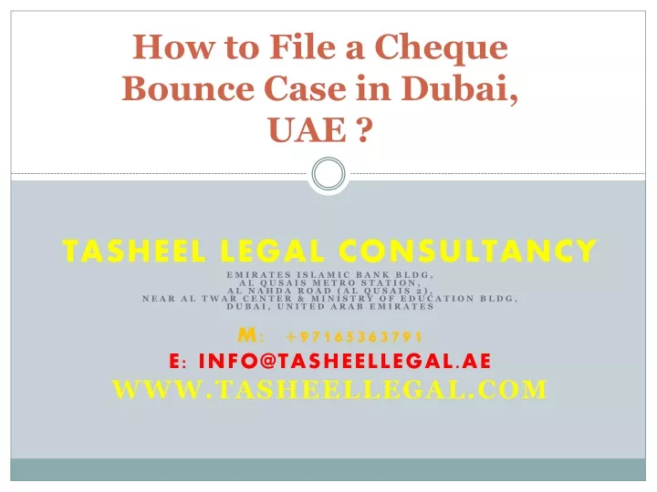 how to file a cheque bounce case in dubai uae