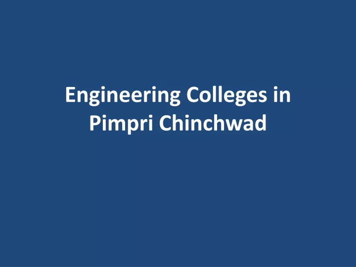 engineering colleges in pimpri chinchwad