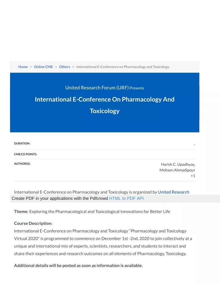 home online cme others international e conference